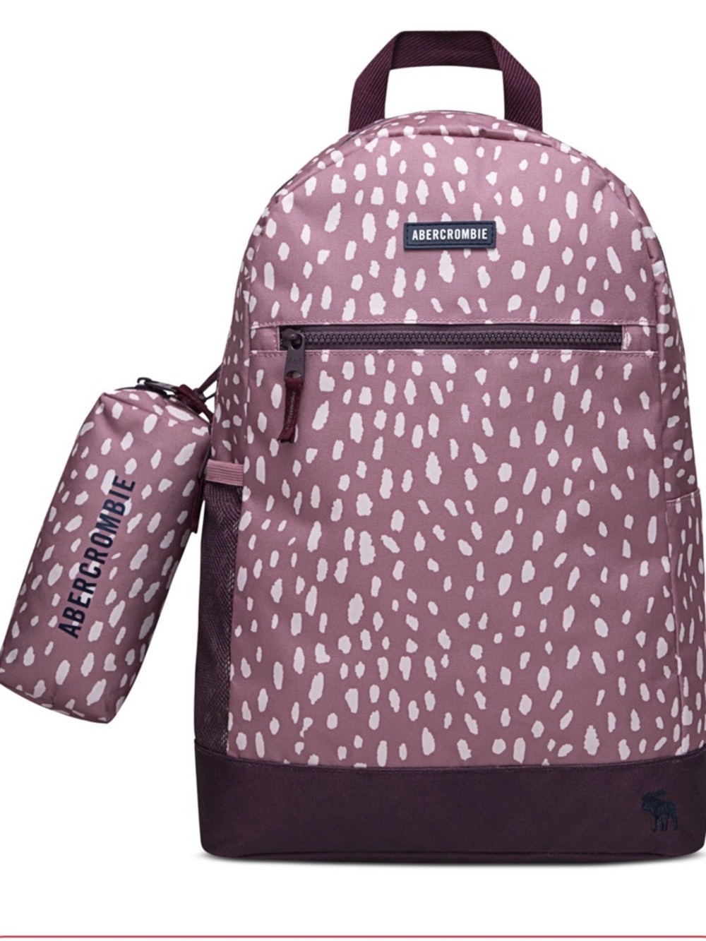 Abercrombie & Fitch Dusty Rose Speckled Backpack with Pencil Case